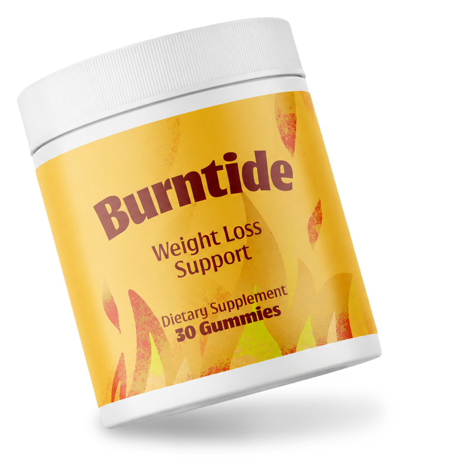 Burntide bottle tilted showing metabolic support supplement label